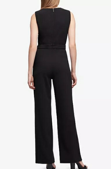 DKNY  Sleeveless Logo Button jumpsuit Black - Picture 2 of 2